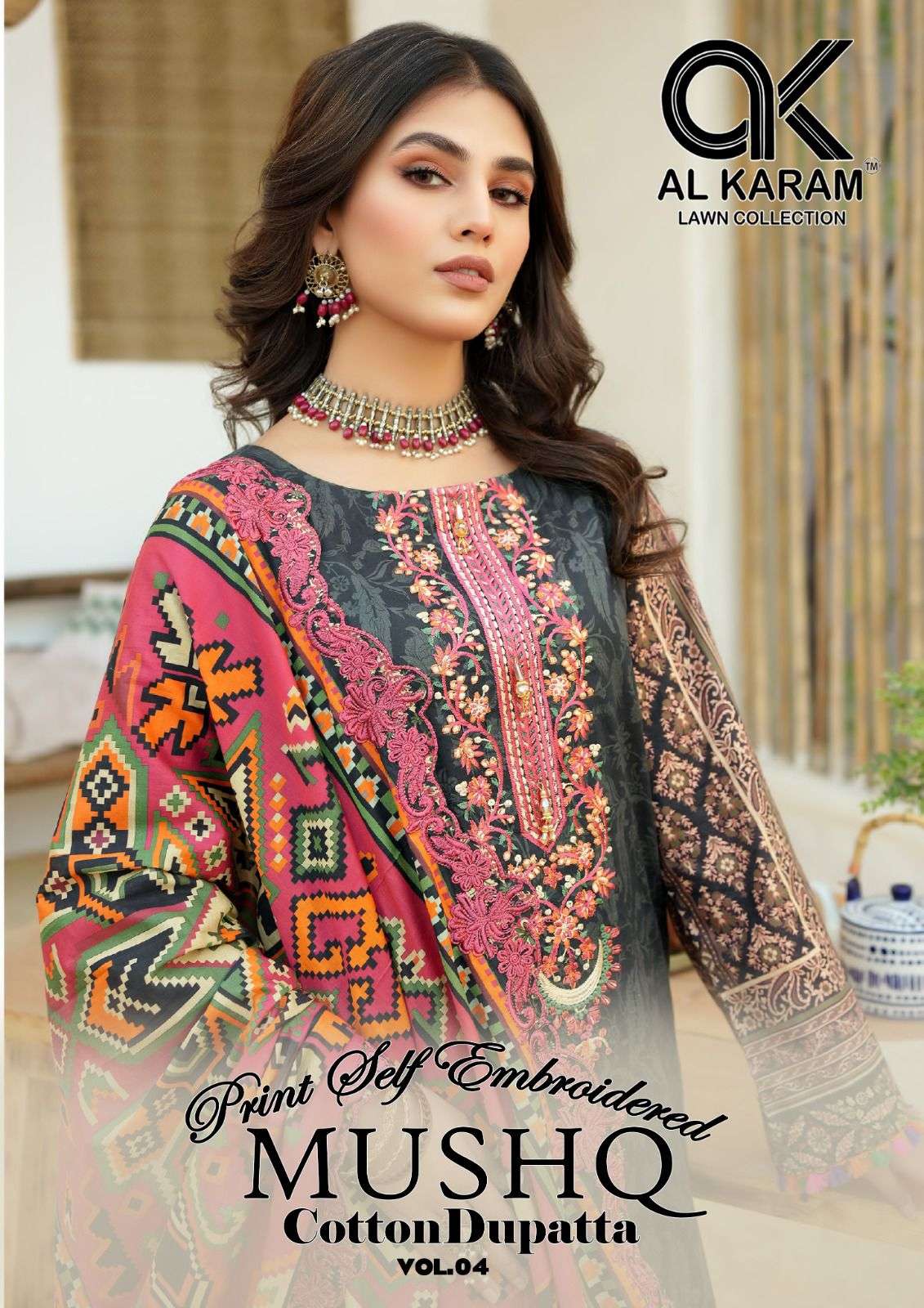 MUSHQ VOL-4 BY AL KARAM 4001 TO 4008 SERIES COTTON PRINT PAKISTANI DRESSES