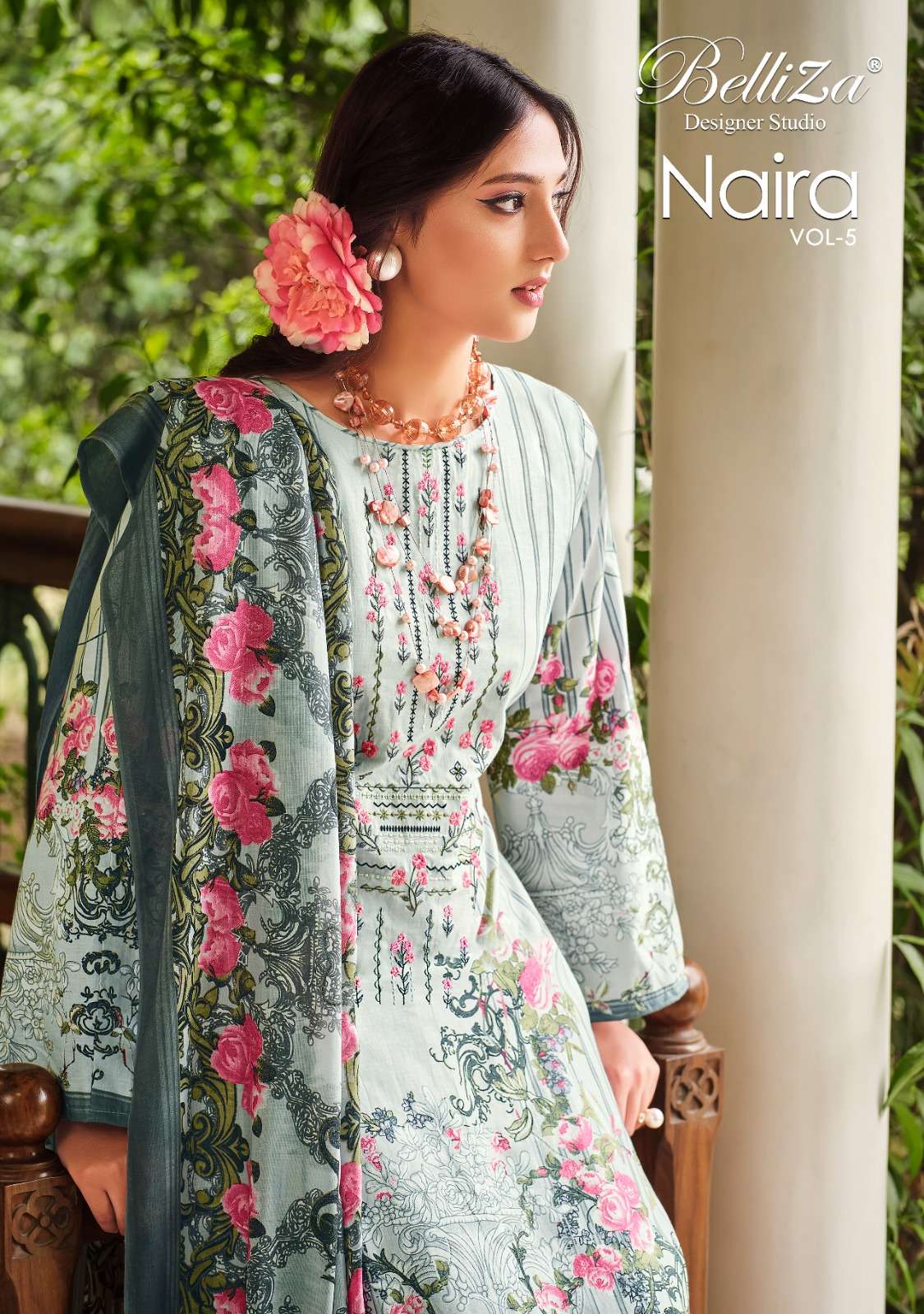 NAIRA VOL-5 BY BELLIZA 780-001 TO 780-010 SERIES COTTON EMBRODIERY WORK READYMADE DRESSES