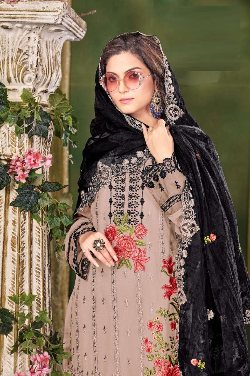 NAQSH VOL-1 BY AQSAWHOLESALE PURE GEORGETTE EMBROIDERY WORK STITCHED DRESSES