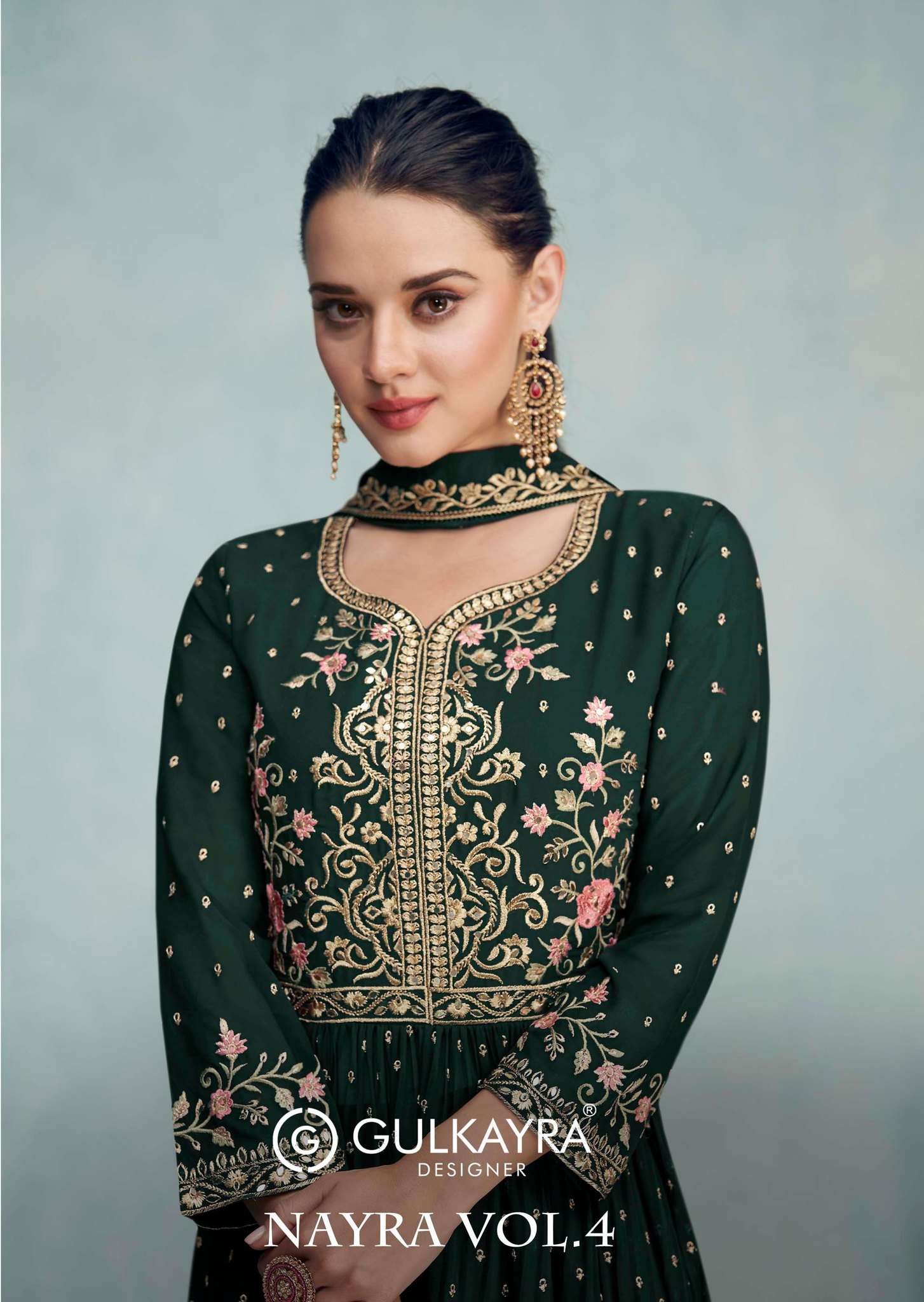 NAYRA VOL-4 BY GULKAYRA 7204-A TO 7204-D SERIES BLOOMING GEORGETTE WORK STITCHED DRESSES