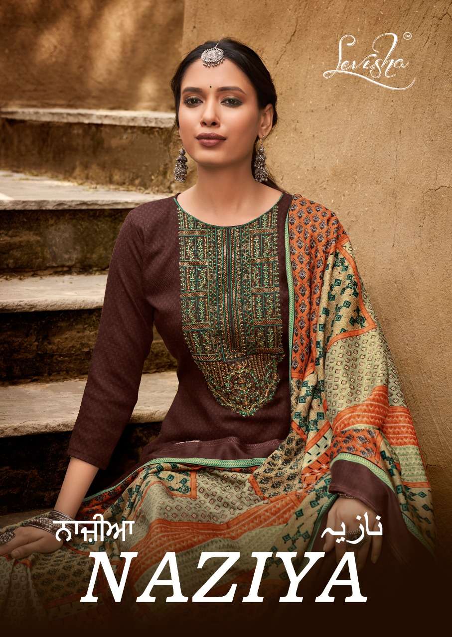 NAZIYA BY LEVISHA 1013 TO 1020 SERIES PASHMINA EMBROIDERY WORK DRESSES