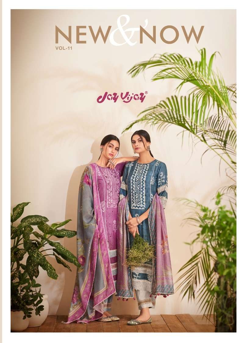 NEW & NOW VOL-11 BY JAY VIJAY 8361 TO 8368 SERIES SILK EMBRODIERY WORK PAKISTANI DRESSES