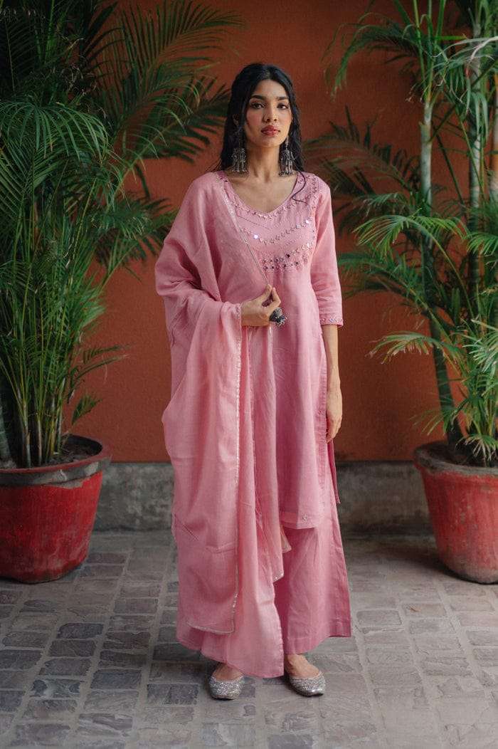 NIDHI-7003 BY AQSAWHOLESALE COTTON MIRROR WORK READYMADE DRESS