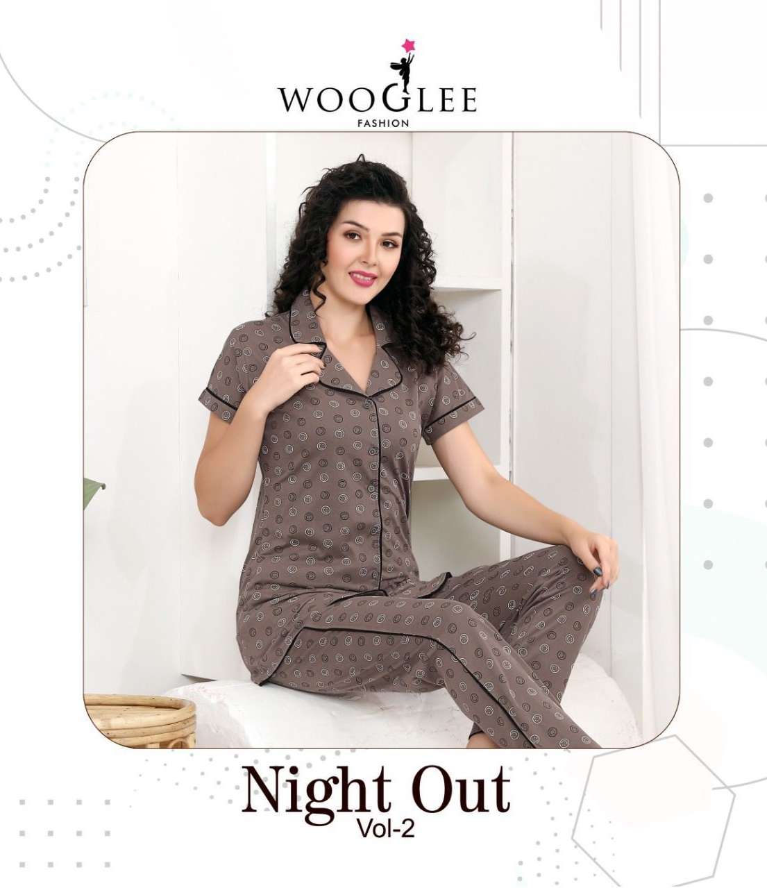 NIGHT OUT VOL-2 BY WOOGLEE 1007 TO 1012 SERIES HOSEIRY COTTON NIGHT SUITS