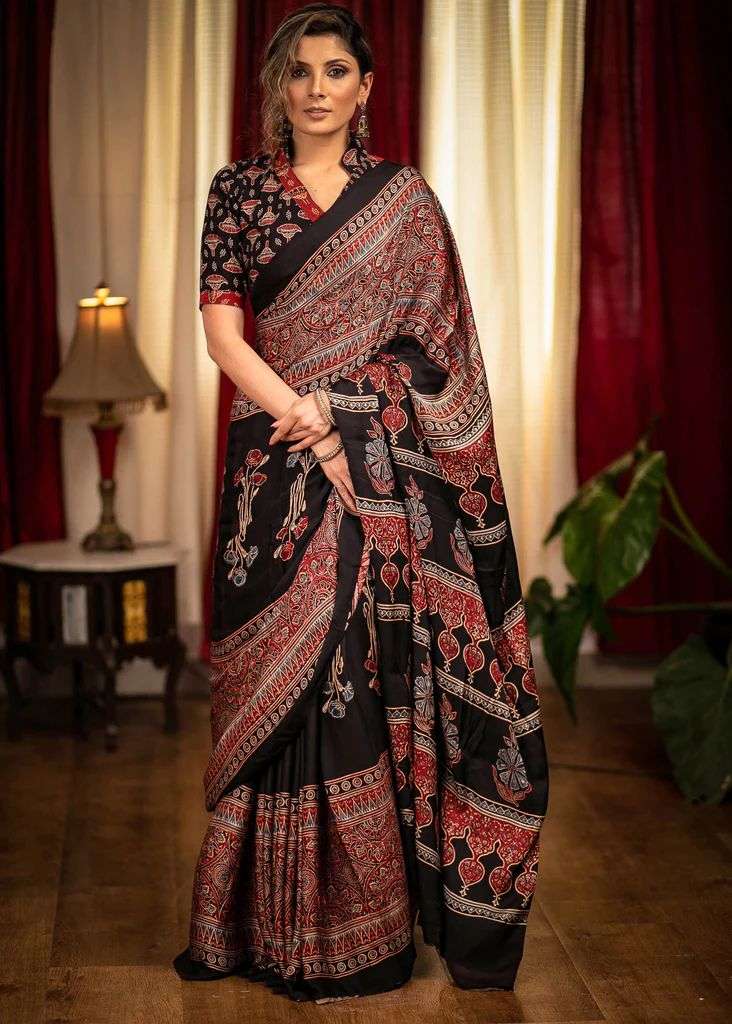 NT-262 BY AQSAWHOLESALE HEAVY MODAL SILK PRINT SAREE