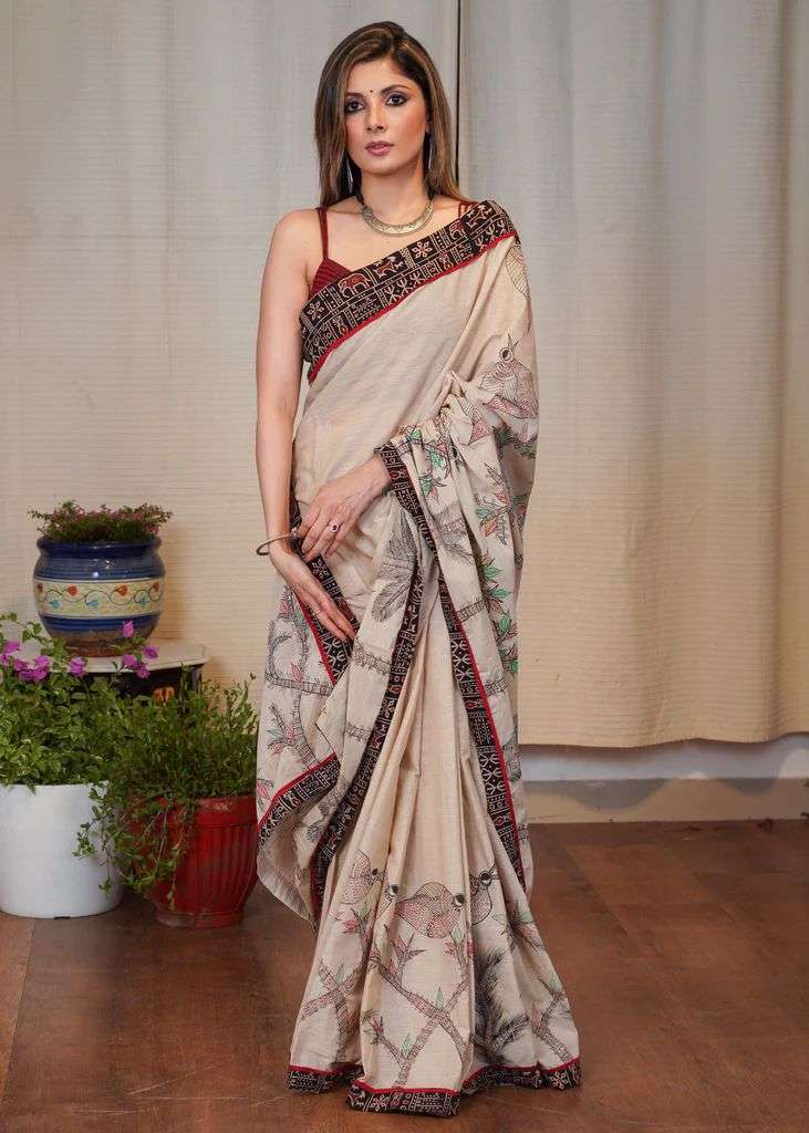 NT-293 BY AQSAWHOLESALE HEAVY MODAL SILK PRINT CASUAL WEAR SAREE