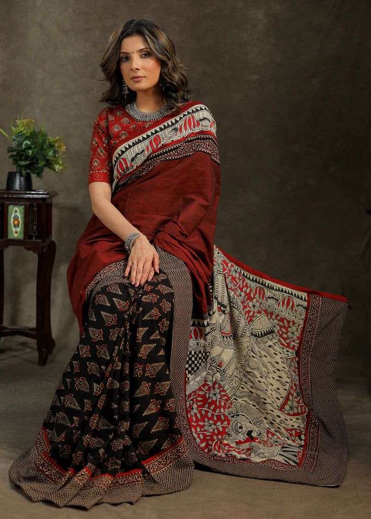 NT-531 BY AQSAWHOLESALE PURE MAL-MAL COTTON SILK PRINT SAREE