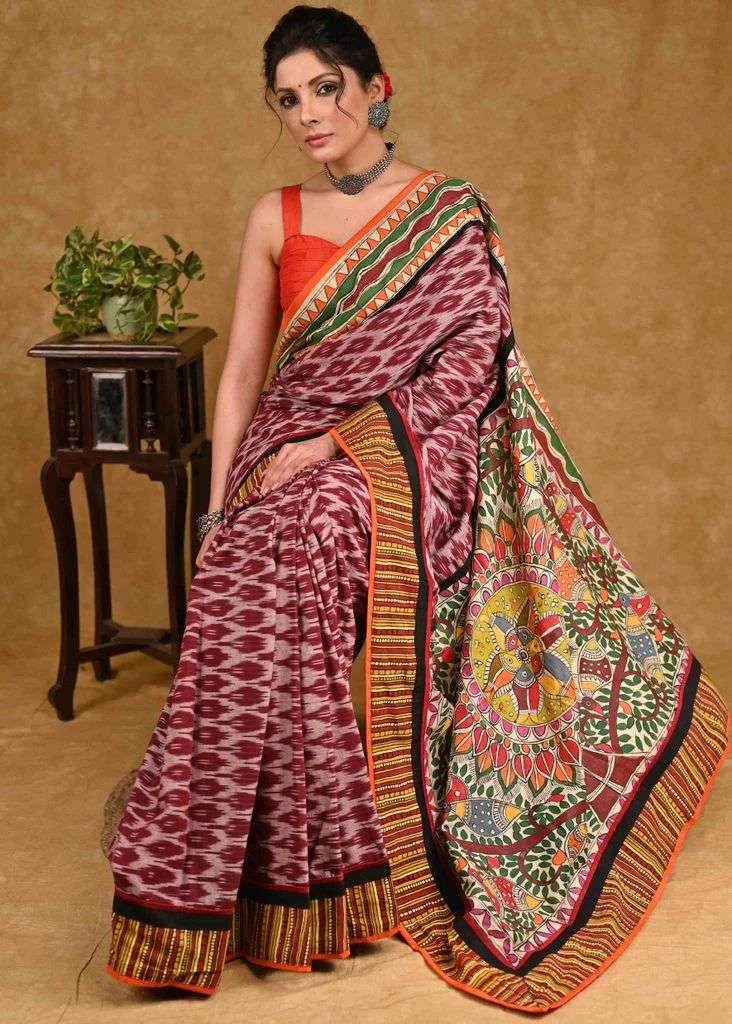 NT-549 BY AQSAWHOLESALE PURE MULMUL COTTON SILK PRINT CASUAL SAREE