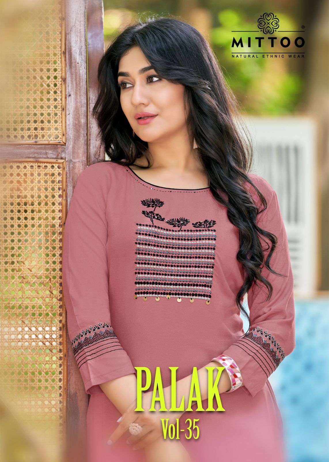 PALAK VOL-35 BY MITTOO 1299 TO 1306 SERIES HEAVY RAYON WORK KURTIS