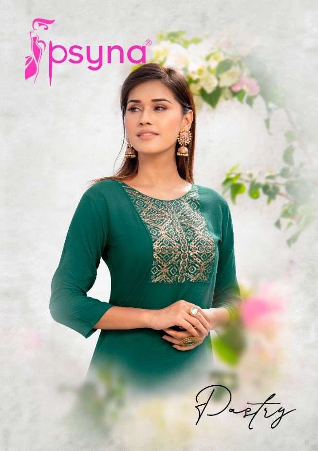 PASTRY BY PSYNA 1001 TO 1008 SERIES RAYON EMBROIDERY KURTIS