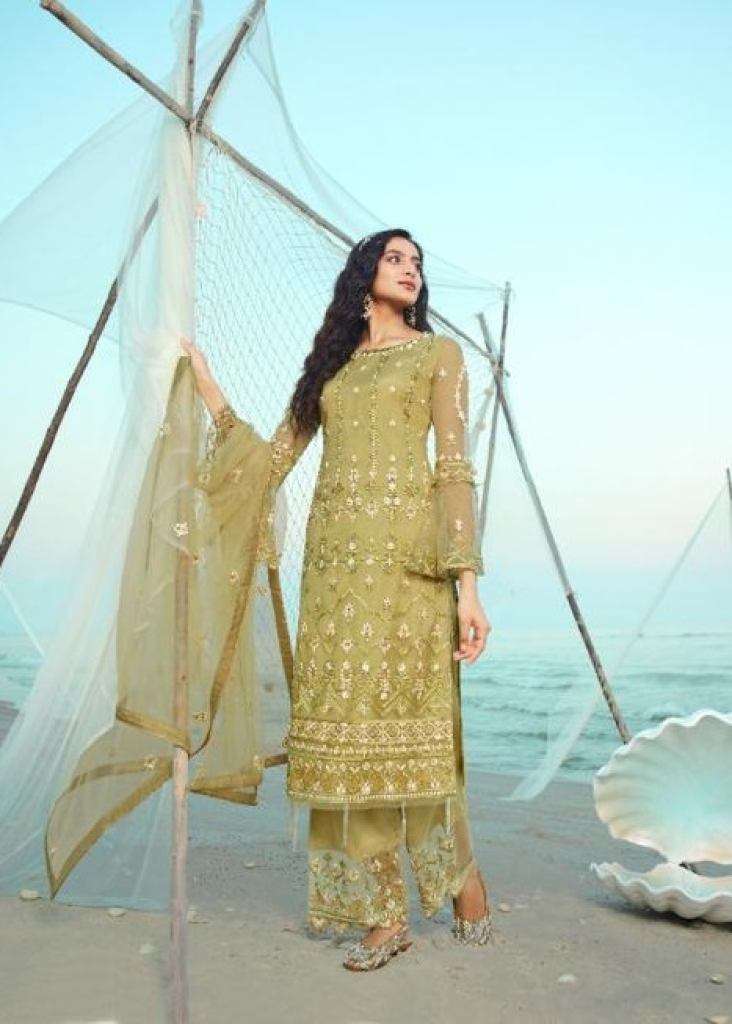 QIANA BY GLOSSY 1620 TO 1627 SERIES NET HEAVY EMBROIDERY WORK DRESSES