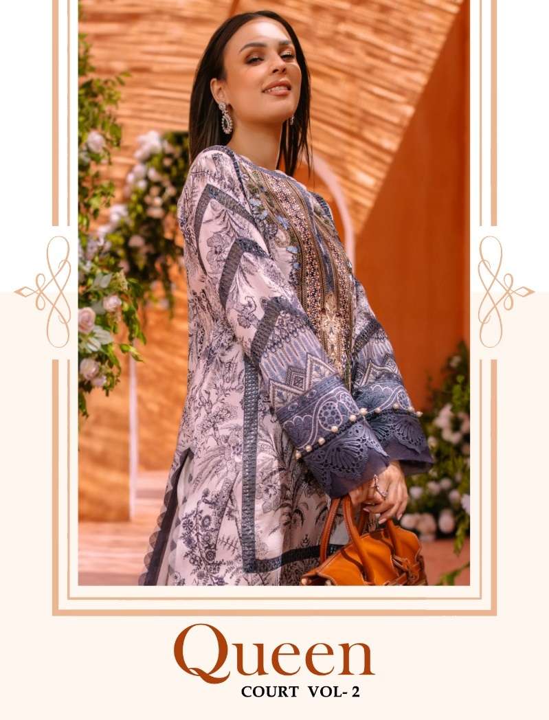 QUEEN COURT VOL-2 BY SHRADDHA DESIGNER 2001 TO 2004 LAWN COTTON WORK PAKISTANI DRESSES