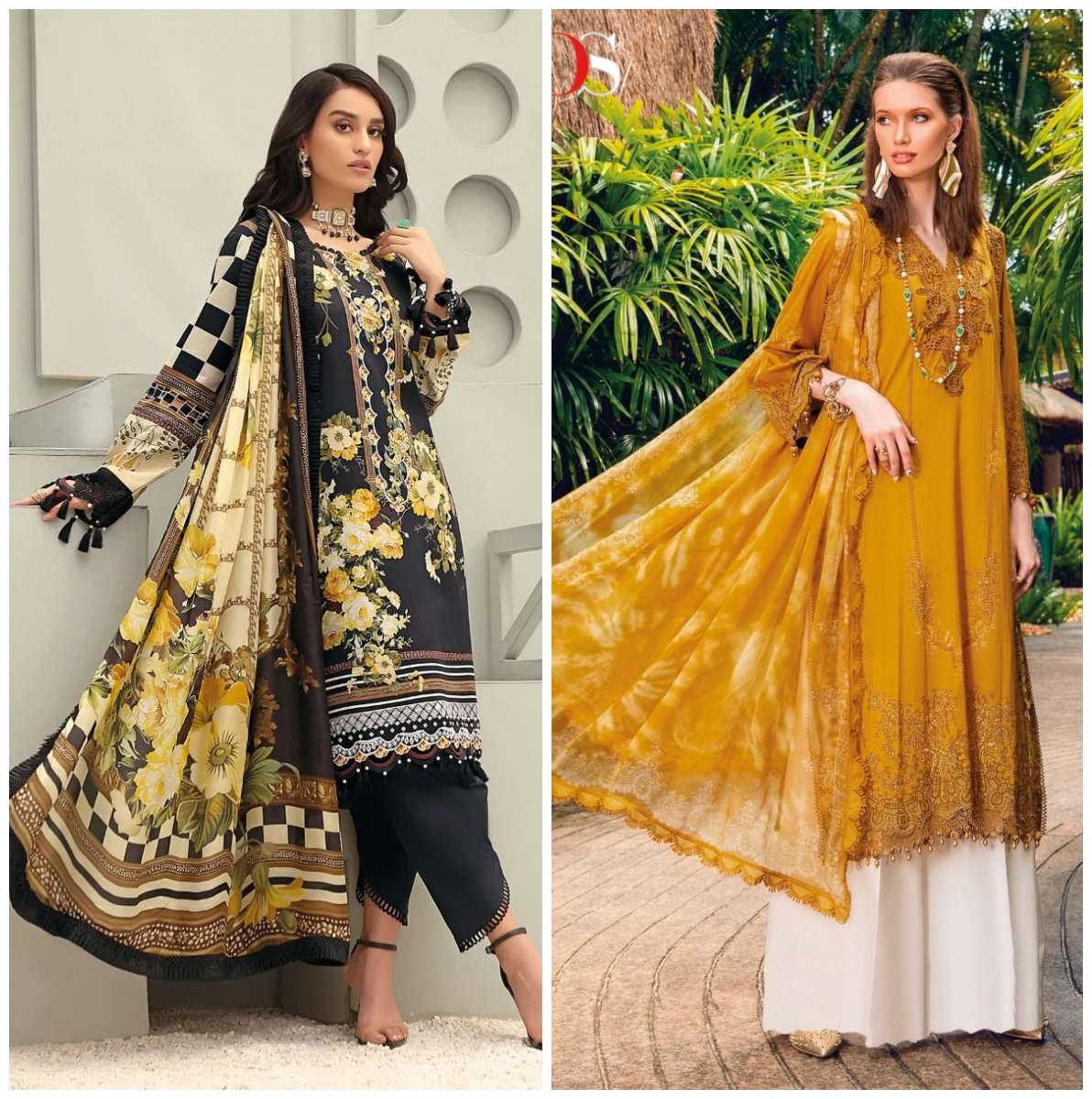 QUEENS 2002 & 2043 HITS BY DEEPSY SUITS COTTON EMBROIDERY WORK PAKISTANI DRESSES