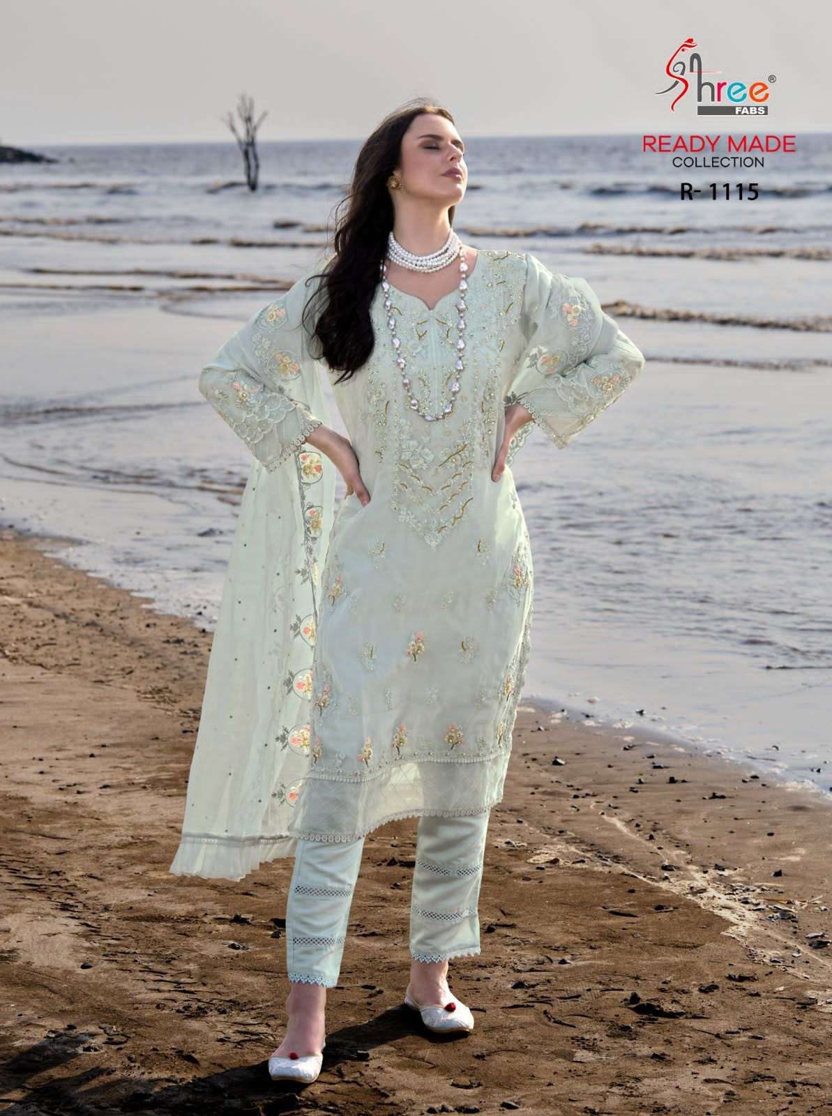 R-1115 HIT DESIGN BY SHREE FABS ORGANZA HAND WORK READYMADE PAKISTANI DRESS