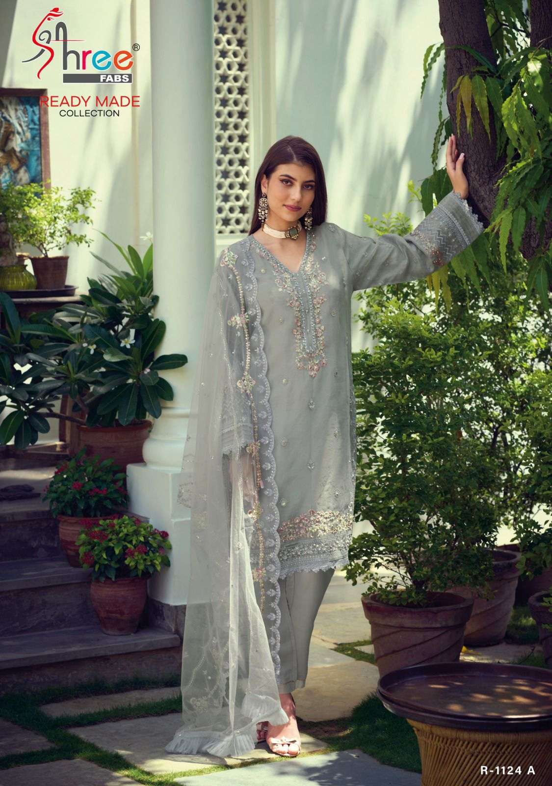 R-1124 NX BY SHREE FABS ORGANZA EMBRODIERY READYMADE PAKISTANI DRESSES