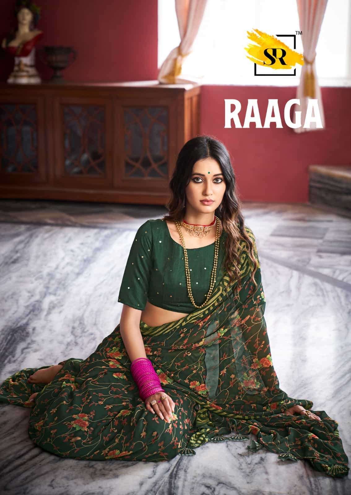 RAAGA BY SR 101 TO 105 SERIES GEORGETTE PRINT CASUAL SAREES