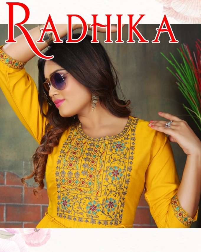 RADHIKA BY AQSAWHOLESALE HEAVY RAYON EMBROIDERY GOWNS