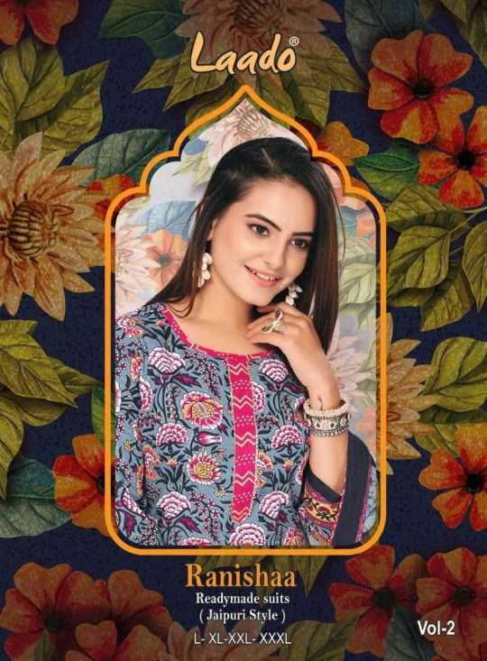 RANISHA VOL-2 BY LAADO 2001 TO 2010 SERIES HEAVY COTTON PRINT READYMADE DRESSES