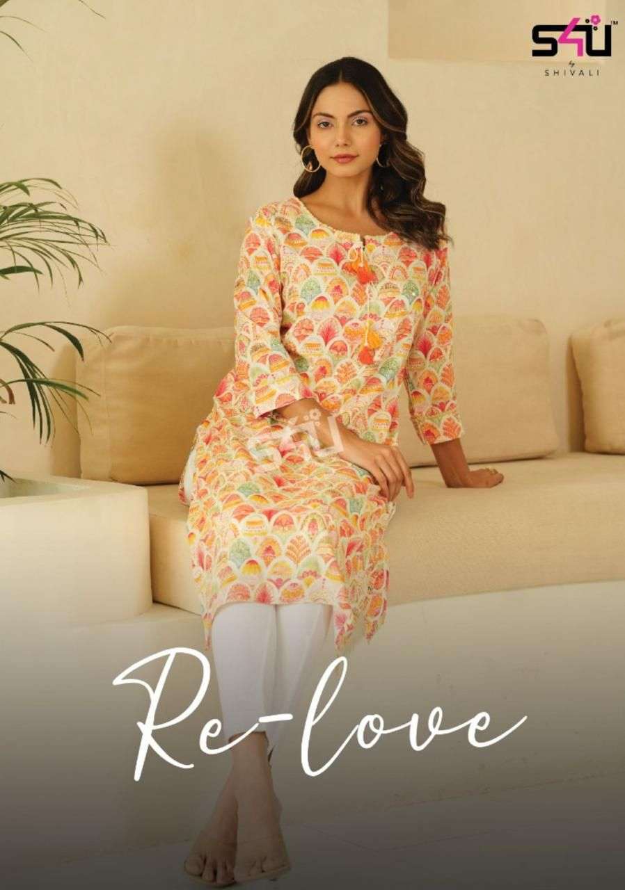 RE LOVE BY S4U 01 TO 07 SERIES RAYON COTTON PRINT KURTIS