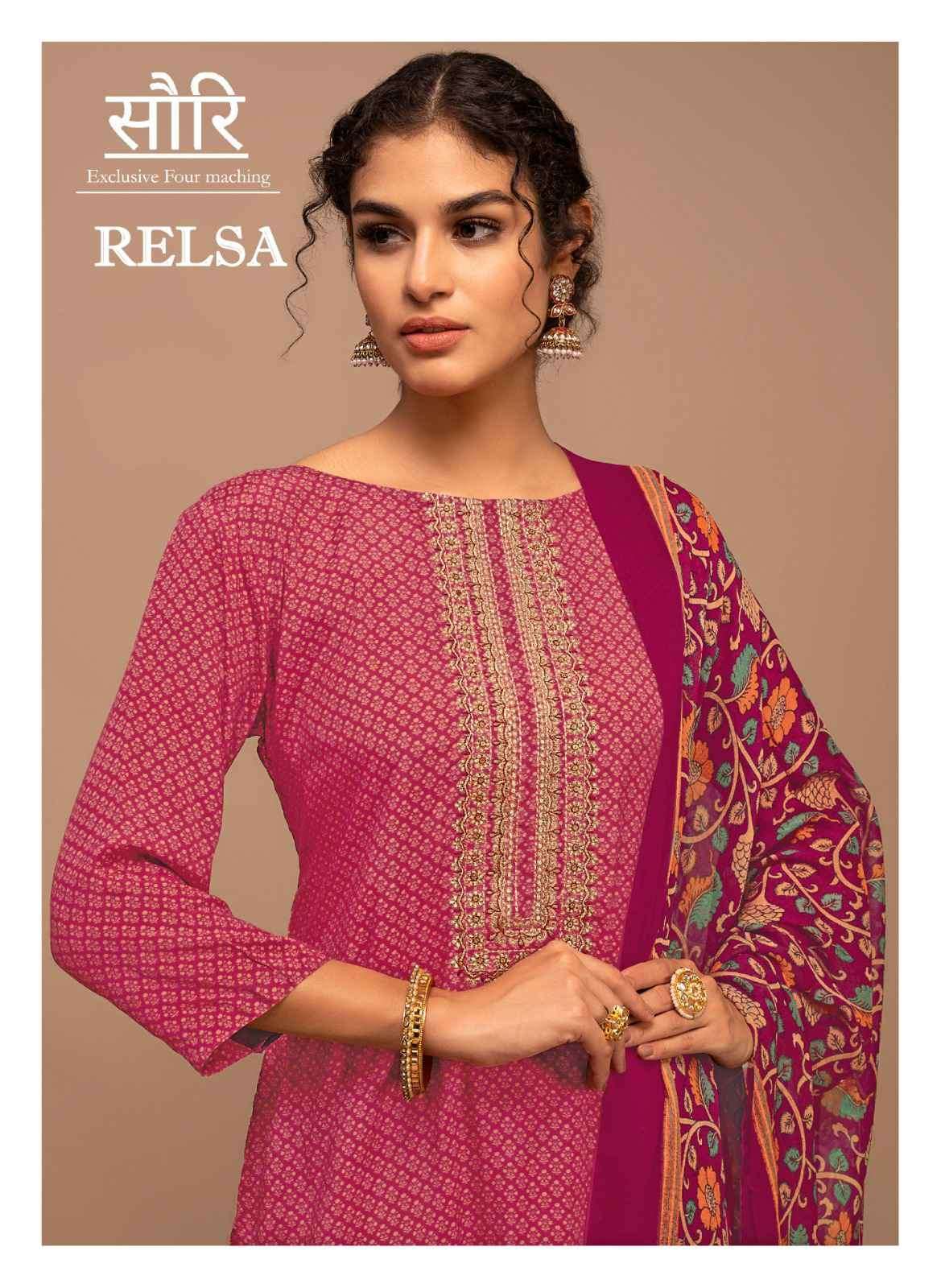 RELSA BY SAANJA 1808 TO 1810 SERIES VISCOSE MUSLIN EMBROIDERY WORK DRESSES