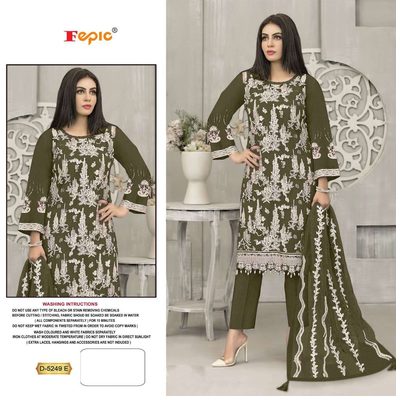 ROSEMEEN D-5243 COLOURS BY FEPIC 5249-E TO 5249-H SERIES GEORGETTE WORK PAKISTANI DRESSES