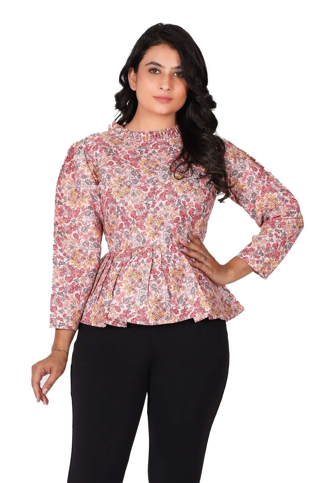 RV VOL-1 BY AQSAWHOLESALE RAYON PRINT WORK CASUAL TOPS