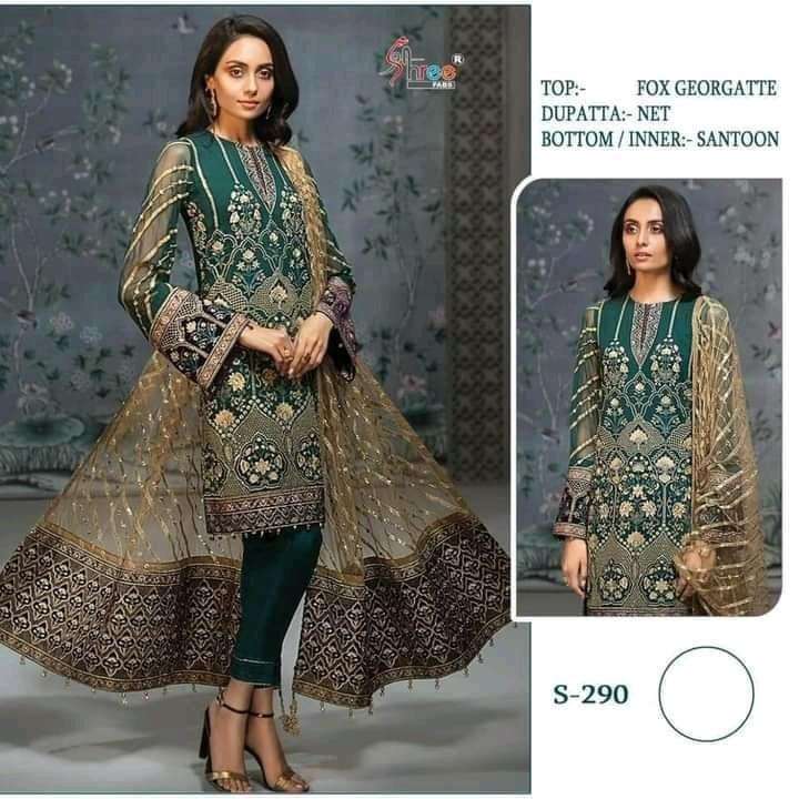 S-290 HIT DESIGN BY SHREE FABS GEORGETTE EMBROIDERY WORK PAKISTANI DRESS