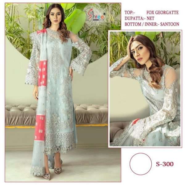 S-300 HIT DESIGN BY SHREE FABS FAUX GEORGETTE EMBROIDERY PAKISTANI DRESS