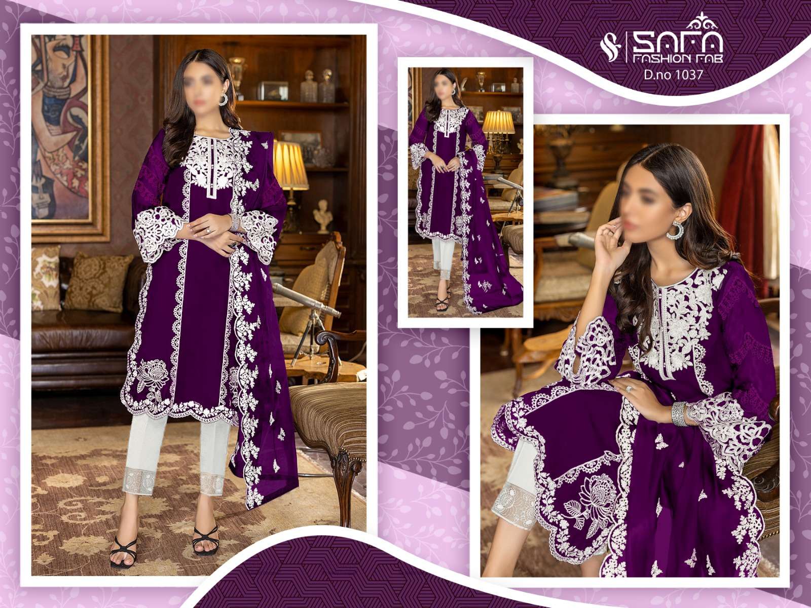 SAFA 1037 COLOURS BY SAFA FASHION FAB GEORGETTE EMBROIDERY READYMADE PAKISTANI DRESSES