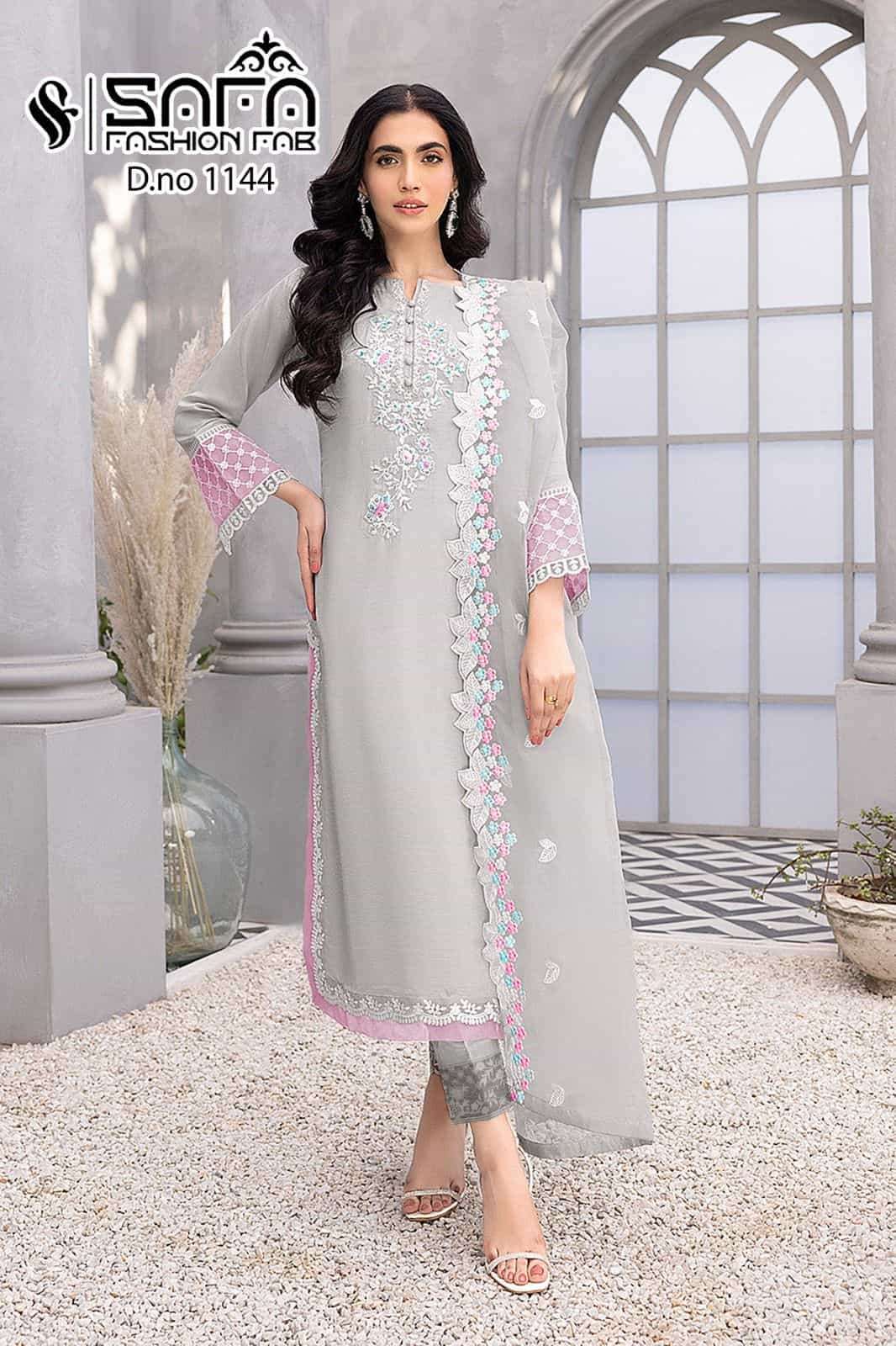 SAFA 1144 HIT DESIGN BY SAFA FASHION FAB HEAVY GEORGETTE EMBROIDERY READYMADE DRESS