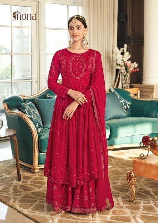 SAHANA BY FIONA 51031 TO 51034 SERIES CHINON EMBROIDERY READYMADE SHARARA SUITS