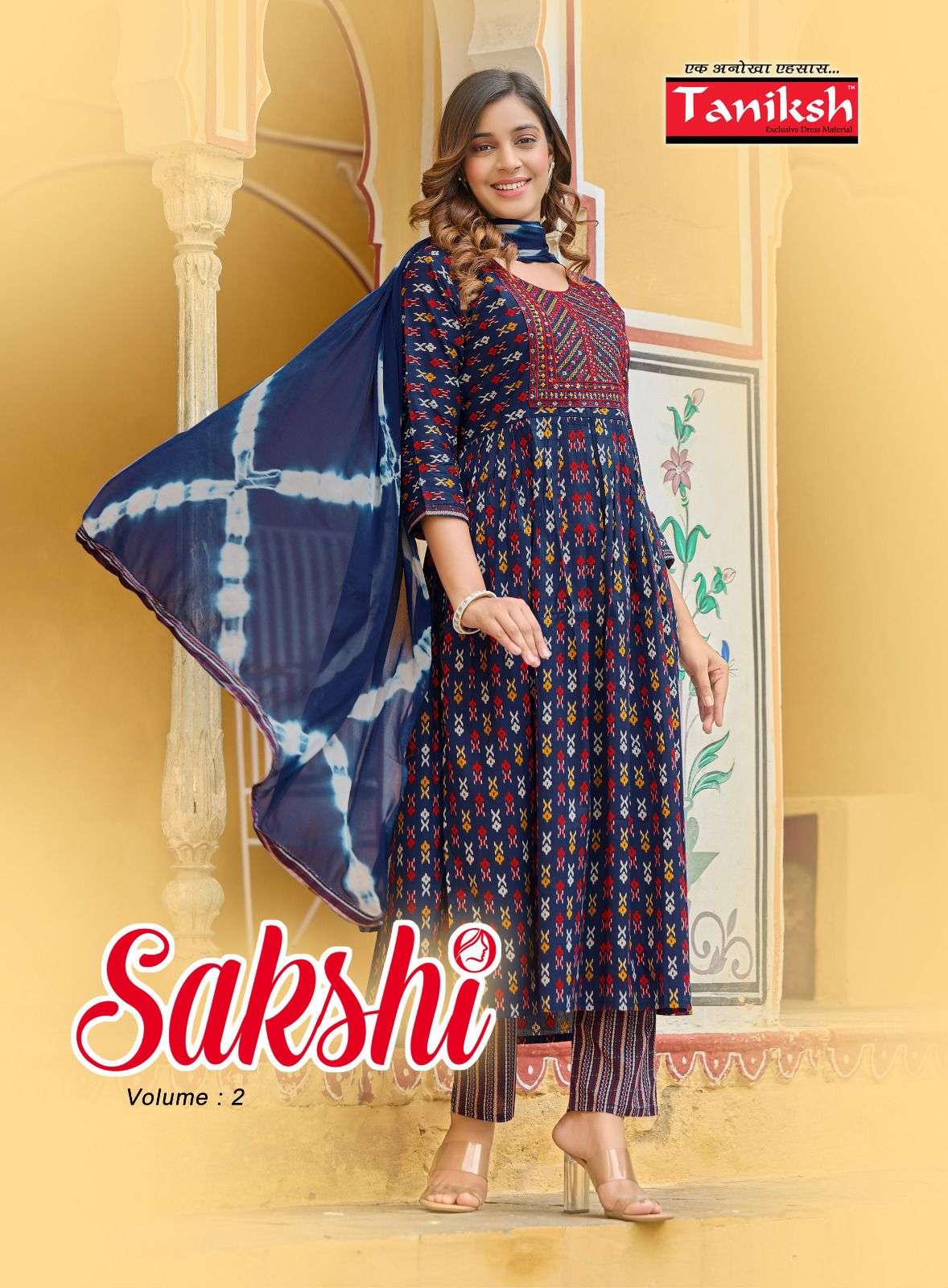 SAKSHI VOL-2 BY TANIKSH 201 TO 208 SERIES PURE COTTON WORK READYMADE DRESSES