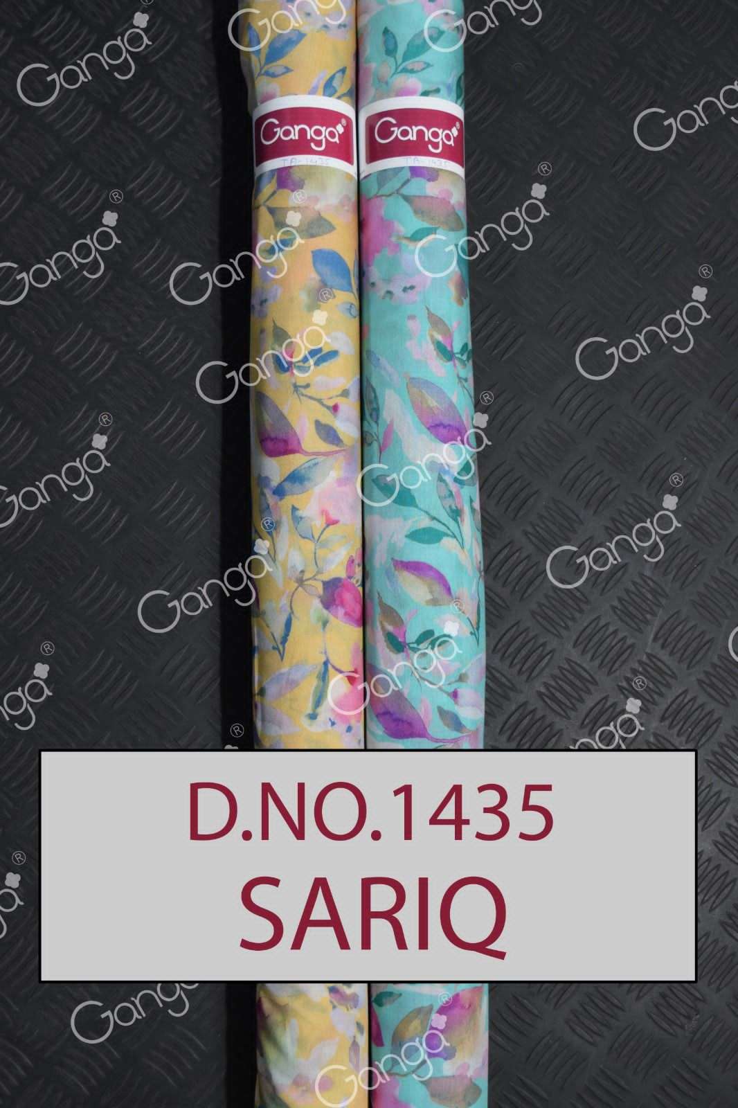 SARIQ 1435 TO 1437 SERIES BY GANGA FASHIONS VISCOSE SILK PRINT WORK FABRIC