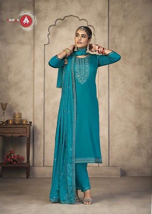 SAURYA BY TRIPLE A 10781 TO 10786 SERIES JAM SILK COTTON WORK DRESSES