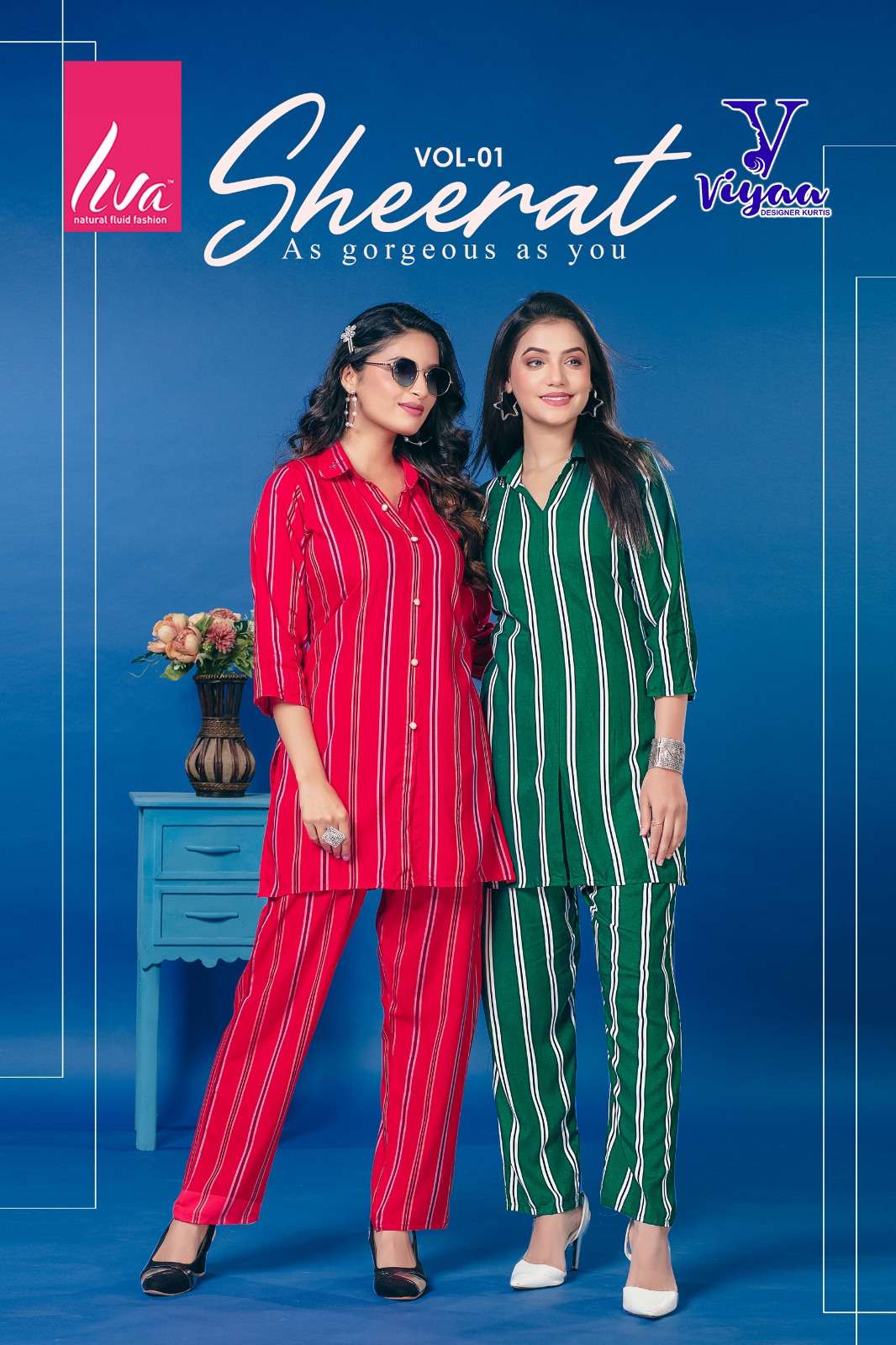 SEERAT BY VIYAA DESIGNER 101 TO 106 SERIES PURE RAYON LINA WORK CO-ORD SETS