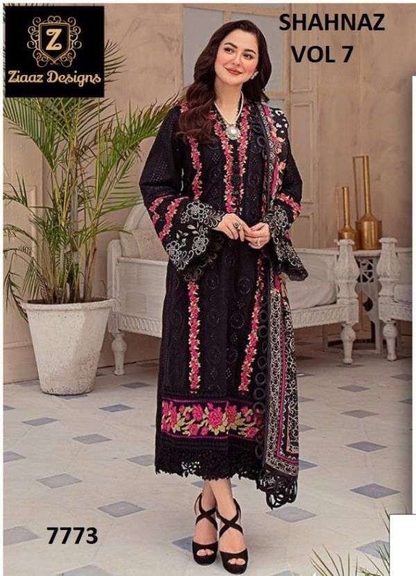 SHAHNAZ VOL-7 BY ZIAAZ DESIGNS CAMBRIC COTTON WORK PAKISTANI DRESS