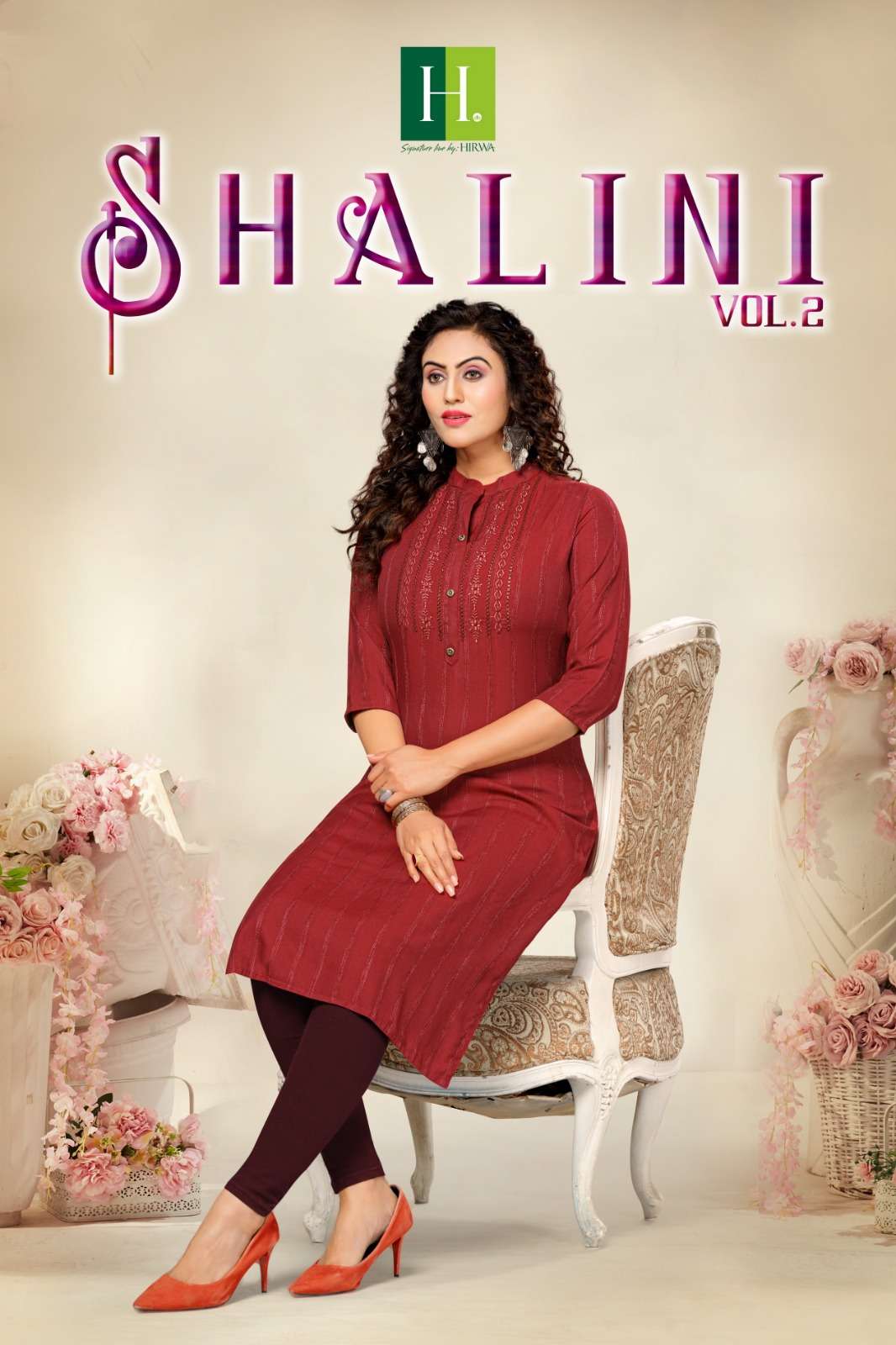 SHALINI VOL-2 BY H DOT 201 TO 206 SERIES FANCY RAYON EMBRODIERY KURTIS