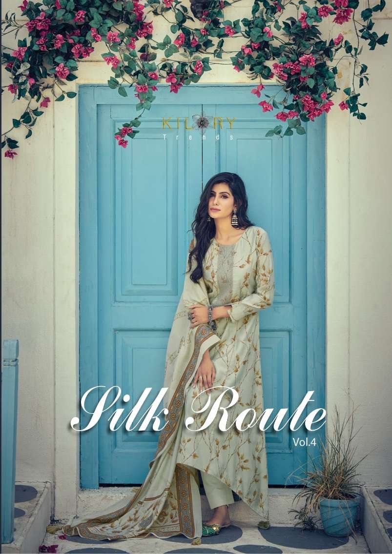 SILK ROUTE VOL-4 BY KILORY TRENDZ 661 TO 668 SERIES VISCOSE MUSLIN WORK DRESSES