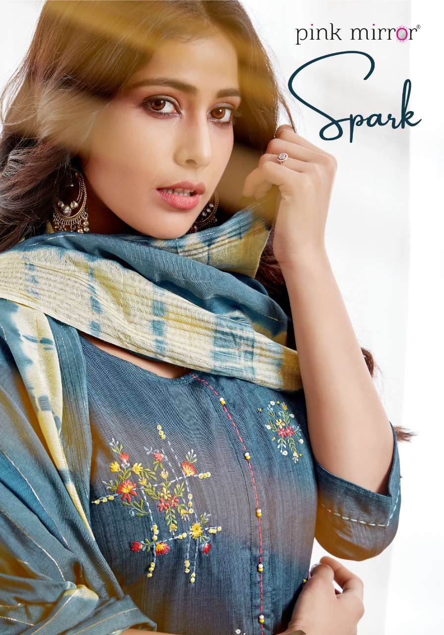 SPARK BY PINK MIRROR 1001 TO 1005 SERIES VISCOSE EMBROIDERY READYMADE DRESSES