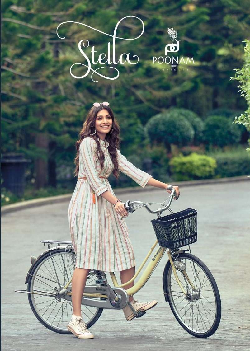 STELLA BY POONAM DESIGNER 10001 TO 10006 SERIES COTTON JACQUARD WORK KURTIS