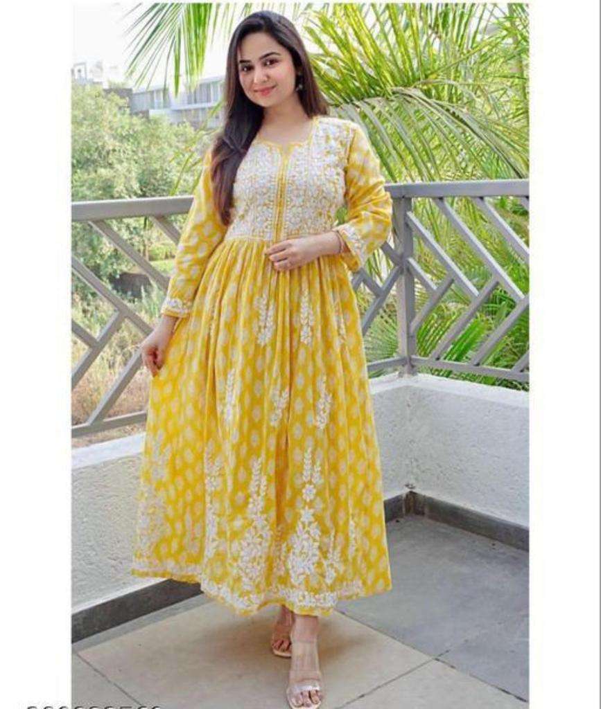 STELLA VOL-1 BY AQSAWHOLESALE RAYON COTTON CHICKENKARI WORK KURTIS