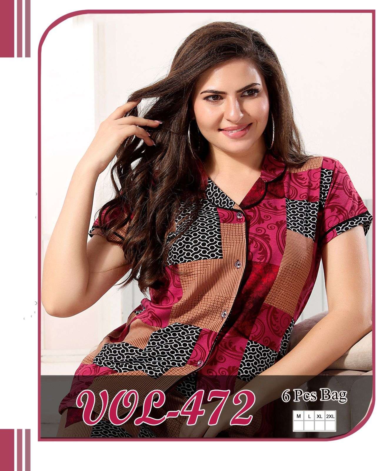 SUMMER SPECIAL VOL-472 BY AQSAWHOLESALE 619 TO 624 SERIES HOSEIRY COTTON NIGHT SUITS