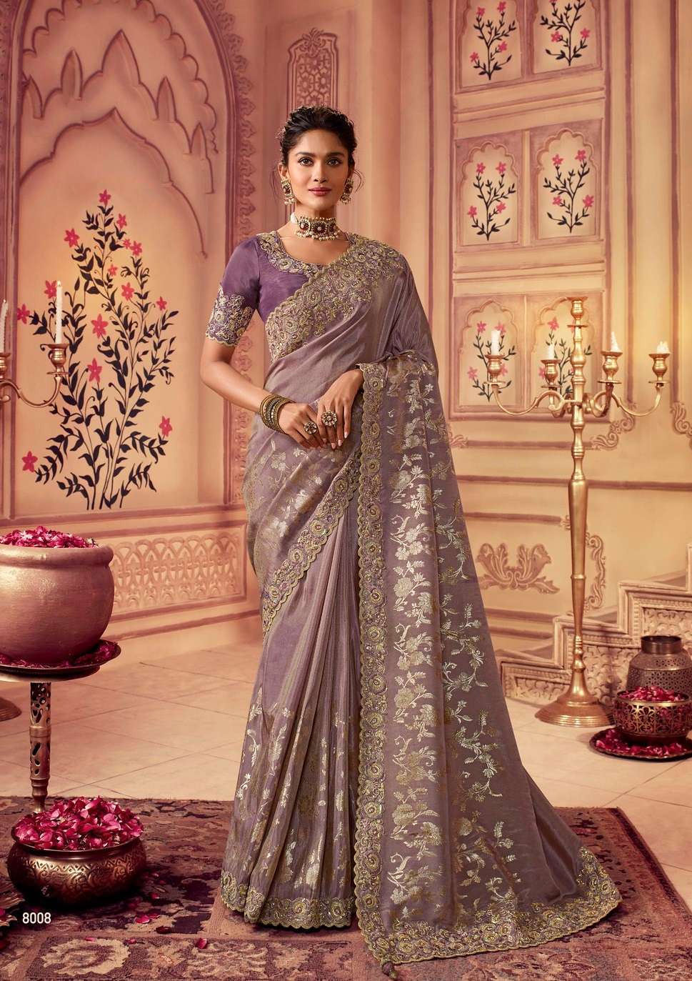 SUVARNA COLOURS BY SULAKSHMI 7605 TO 8008 SERIES VISCOSE SILK HEAVY WORK SAREES