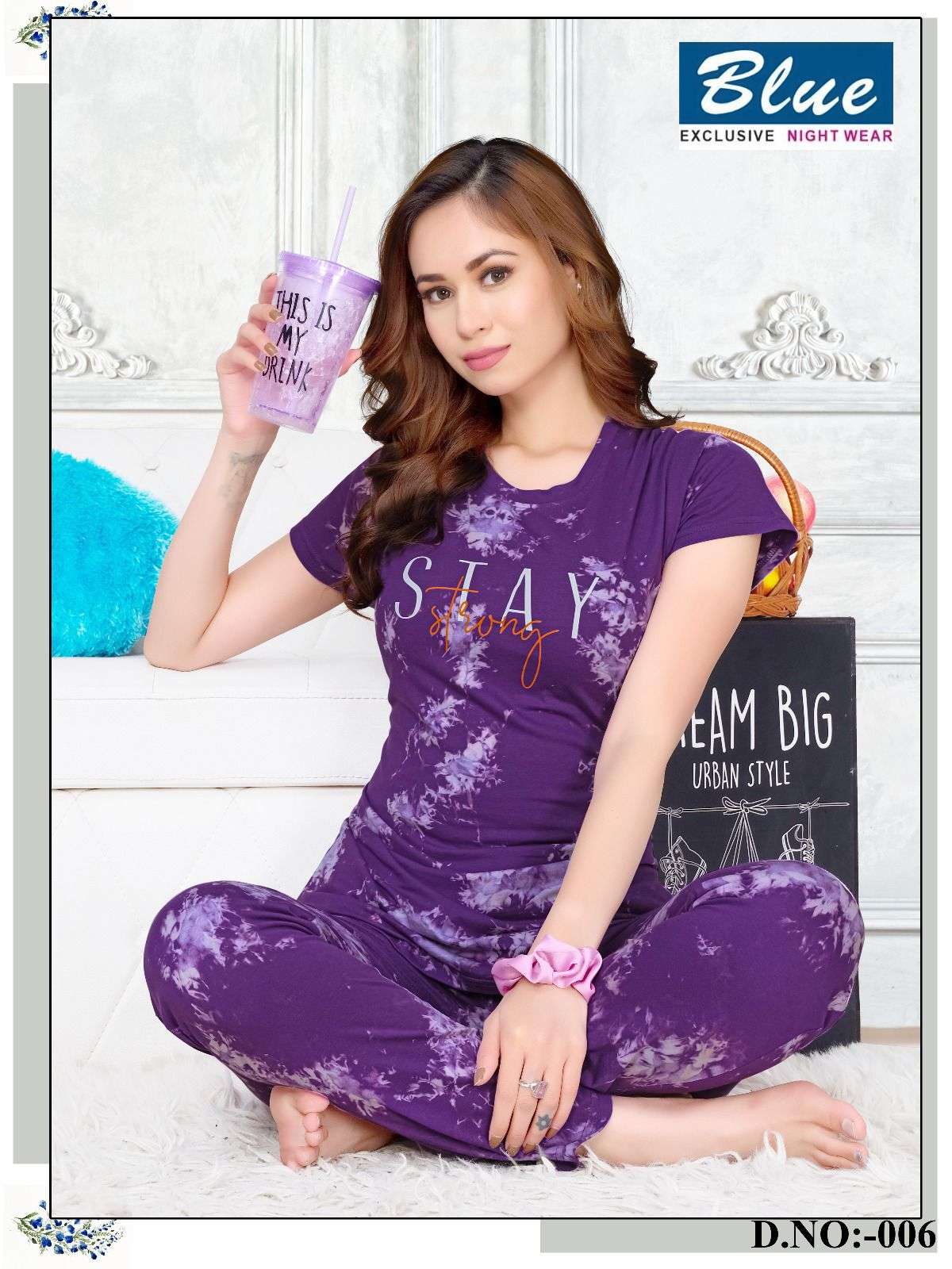 T-SHIRT NIGHT SUIT VOL-21 BY AQSAWHOLESALE HOSIERY PRINT WORK NIGHT SUITS