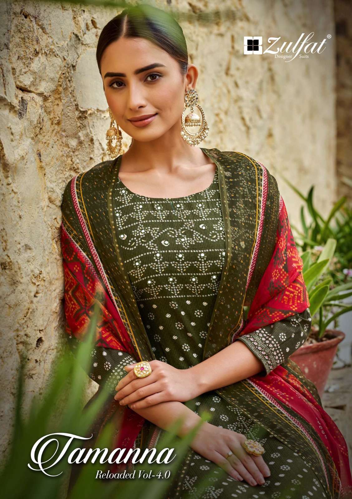 TAMANNA VOL-4 BY ZULFAT 515-001 TO 515-010 SERIES COTTON MIRROR WORK DRESSES