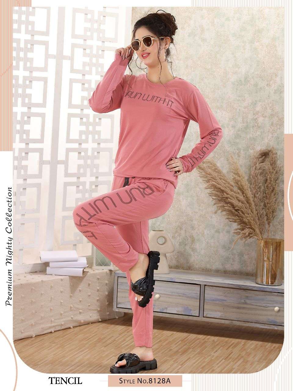 TENCIL BY AQSAWHOLESALE 8128 TO 8130 SERIES HOSIERY SINKER WORK TRACK SUITS