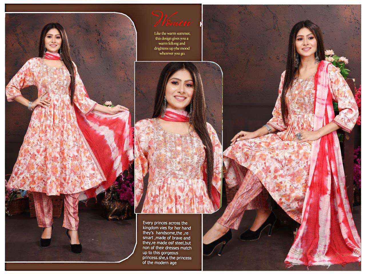 TRENDY SHEFALI BY AQSAWHOLESALE RAYON CAPSULE PRINT WORK NAYRA STITCHED DRESS