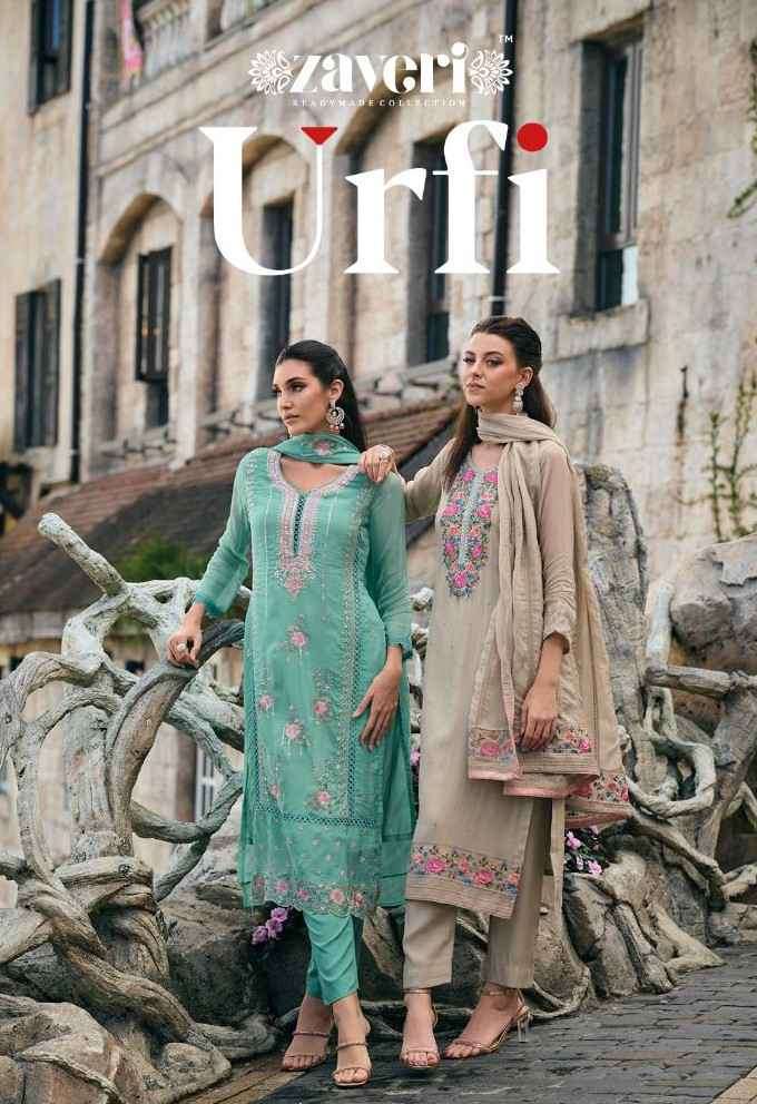 URFI BY ZAVERI 1201 TO 1204 SERIES ORGANZA HEAVY WORK READYMADE DRESSES