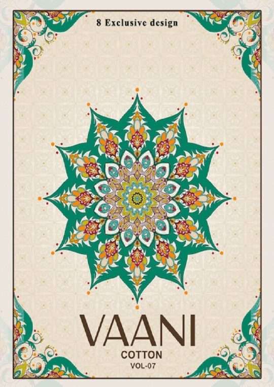 VAANI VOL-7 BY AQSAWHOLESALE 7001 TO 7008 SERIES PURE COTTON PRINT DRESSES