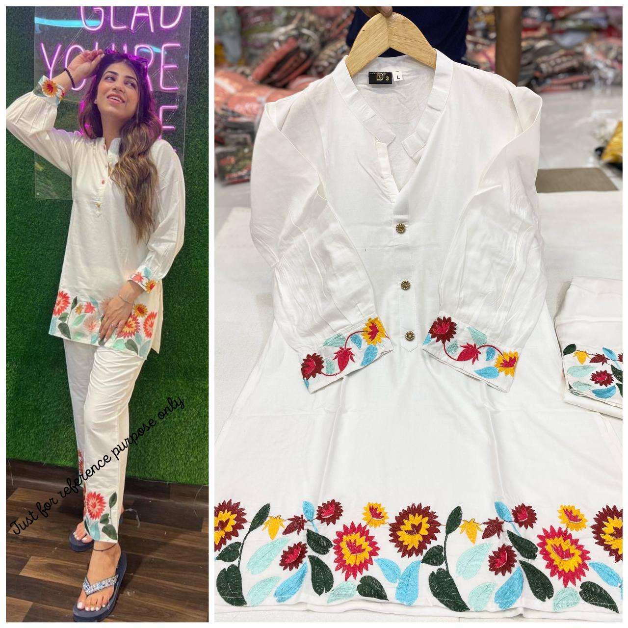 VODAFONE BY AQSAWHOLESALE HEAVY RAYON EMBROIDERY WORK CO-ORD SET